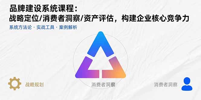 品牌建设系统课程：战略定位/消费者洞察/资产评估，构建企业核心竞争力-68资源