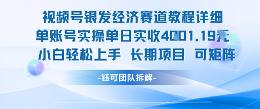 视频号银发经济赛道单账号实操单日实收1k+，小白轻松上手长期项目-68资源