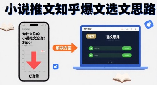 为什么你的小说推文没流量？小说推文知乎爆文选文思路-68资源