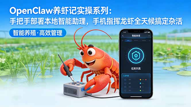 OpenClaw养虾记实操系列-更新：手把手部署本地智能助理，手机指挥龙虾全天候搞定杂活-68资源