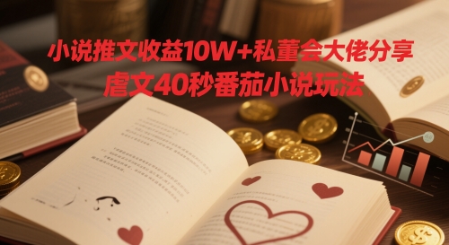 小说推文收益10W+私董会大佬分享，虐文40秒番茄小说玩法-68资源