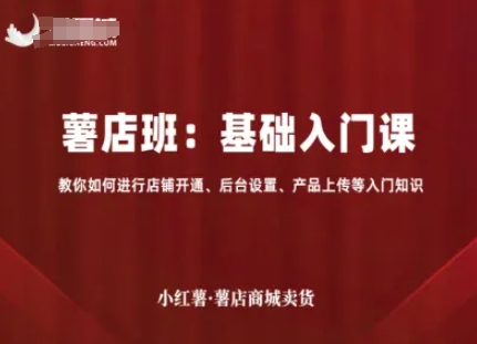 小红薯薯店商城卖货，基础入门课，教你如何进行店铺开通、后台设置、产品上传等入门知识-68资源