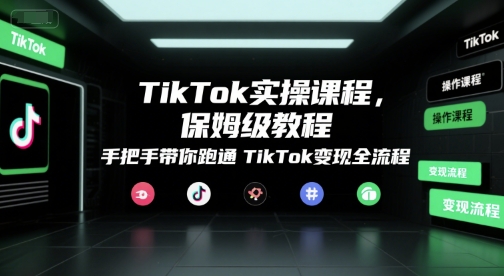 TikTok实操课程，保姆级教程，手把手带你跑通TikTok变现全流程-68资源