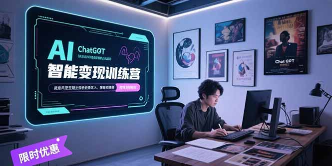 AI智能变现训练营，ChatGPT写作变现，电影解说制作，图文带货方法论-68资源