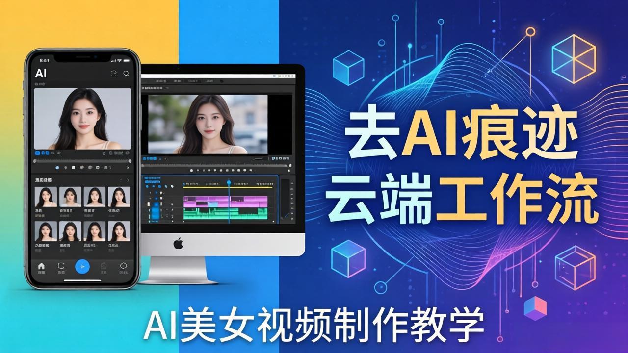 AI美女视频制作教学：去AI痕迹，云端工作流出图，手机电脑均可，不需要配置-68资源