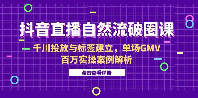抖音直播自然流破圈课-6月，千川投放与标签建立，单场GMV百万实操案例解析-68资源