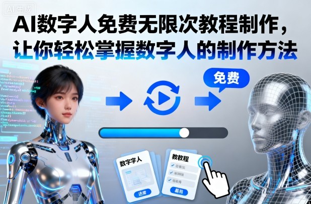 AI数字人免费无限次教程制作，让你轻松掌握数字人的制作方法-68资源