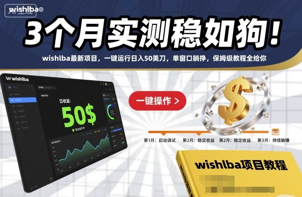 3个月实测稳如狗！wishlba最新项目，一键运行日入50美刀，单窗口躺挣，保姆级教程全给你【揭秘】-68资源