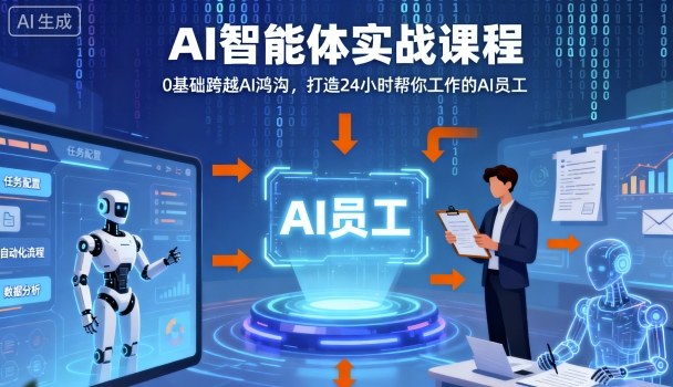 Ai智能体实战课程，0基础跨越Ai鸿沟，打造24小时帮你工作的Ai员工，打破常规，以实战定义Ai-68资源