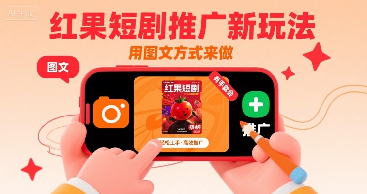 红果短剧推广新玩法，用图文方式来做，有手就会-68资源