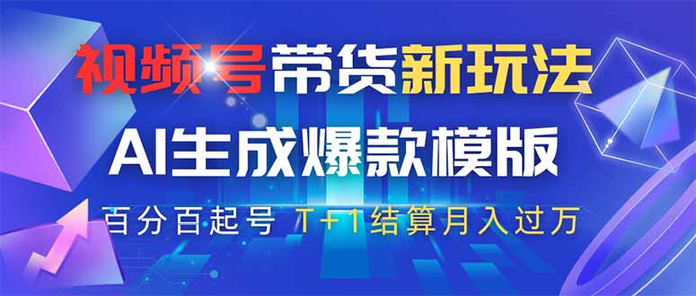视频号带货新玩法，AI生成，百分百原创爆款模版 百分百起号，高佣商品T...-68资源