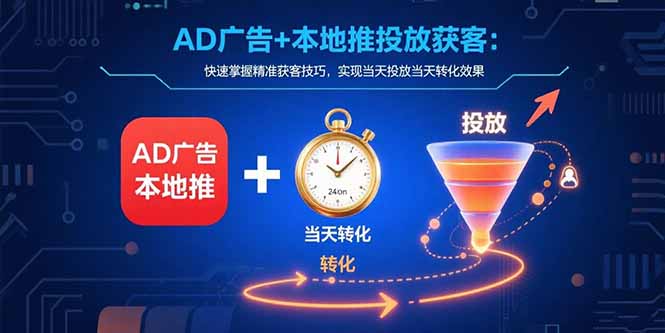 AD广告+本地推投放获客：快速掌握精准获客技巧，实现当天投放当天转化效果-68资源