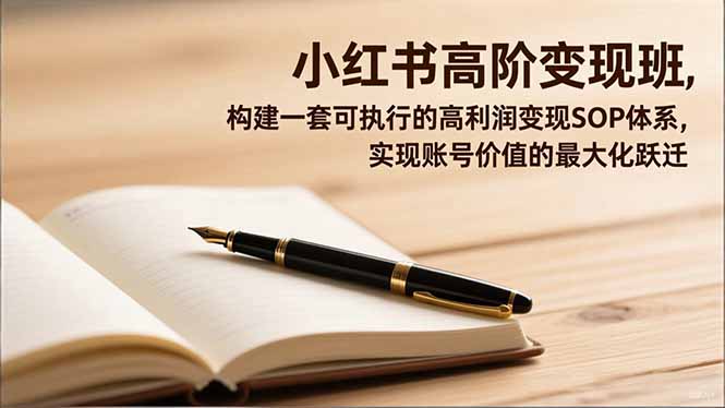 小红书高阶变现班，构建一套可执行的高利润变现SOP体系，实现账号价值的最大化跃迁-68资源