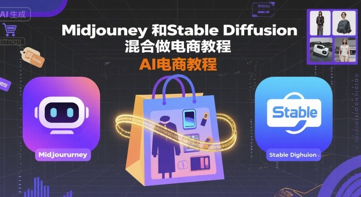 Midjourney和Stable Diffusion混合做电商教程-ai电商教程-68资源