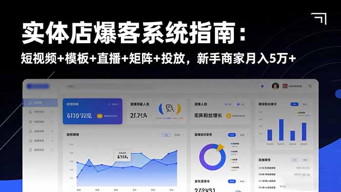 实体店爆客系统指南：短视频+模板+直播+矩阵+投放，新手商家月入5万+-68资源
