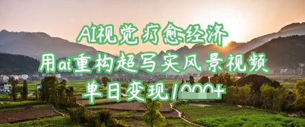 AI视觉疗愈经济：用ai重构超写实风景视频，单日变现多张-68资源
