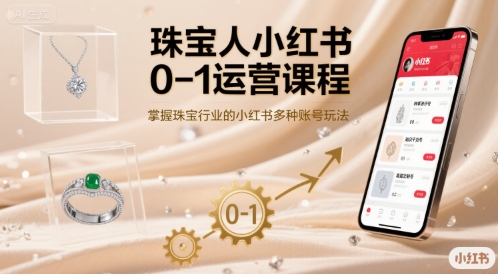 珠宝人小红书0-1运营课程，掌握珠宝行业的小红书多种账号玩法-68资源
