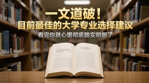 付费文章：一文道破！目前最佳的大学专业选择建议，看完你就心里彻底踏实明朗了-68资源