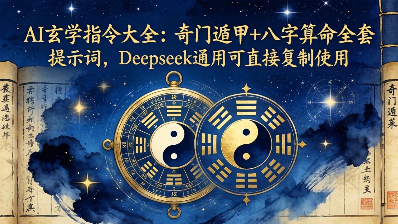 AI玄学指令大全：奇门遁甲+八字算命全套提示词，Deepseek通用可直接复制使用-68资源