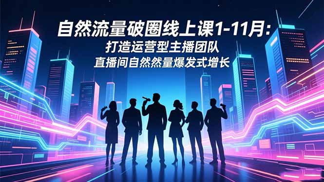 自然流量破圈线上课1-11月：打造运营型主播团队 直播间自然流量爆发式增长-68资源