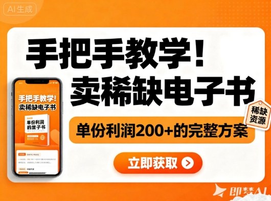 手把手教学！在小红书卖稀缺电子书，单份利润2张+的完整方案-68资源