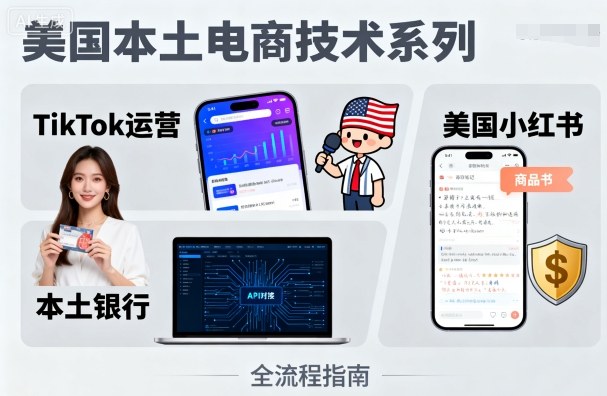 美国本土电商技术，Tiktok 运营篇+美国小红书篇+本土银行篇-68资源