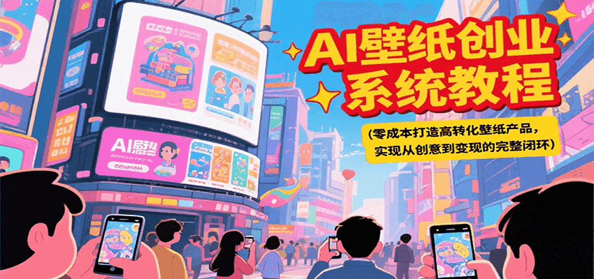 AI壁纸创业系统教程，零成本打造高转化壁纸产品，实现从创意到变现的完整闭环-68资源