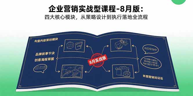 企业营销实战型课程-8月版：四大核心模块，从策略设计到执行落地全流程-68资源