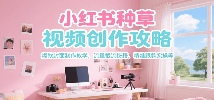 小红书种草视频创作攻略，爆款封面制作教学 ，流量截流秘籍 ，精准跟款实操等-68资源