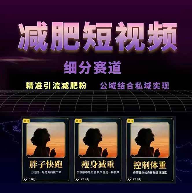 图片[2]-减肥短视频运营实战课：含素材制作、剪映教学，讲精准引流、变现设计与内容模板技巧-68资源