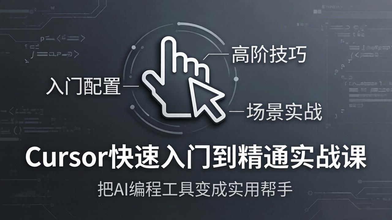 Cursor快速入门到精通实战课：入门配置+高阶技巧+场景实战，把AI编程工具变成实用帮手-68资源