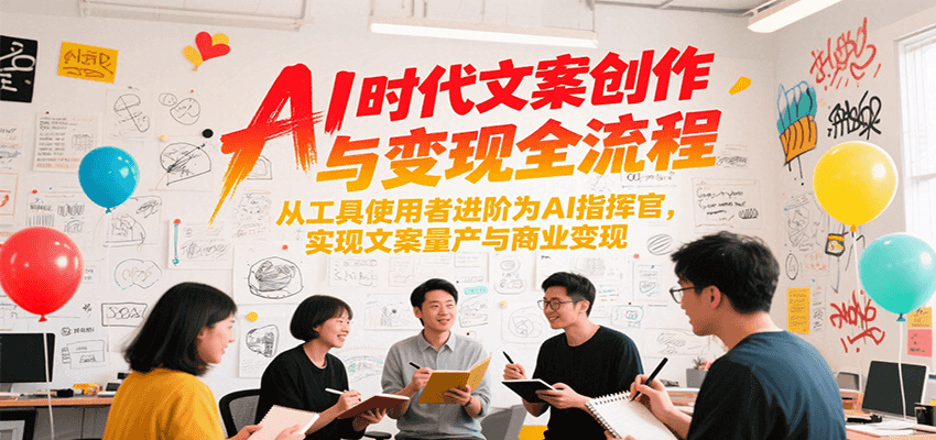 AI时代文案创作与变现全流程，从工具使用者进阶为AI指挥官，实现文案量产与商业变现-68资源