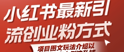 小红书最新引流创业粉方式，项目图文玩法介绍以及如何安全倒流私域-68资源