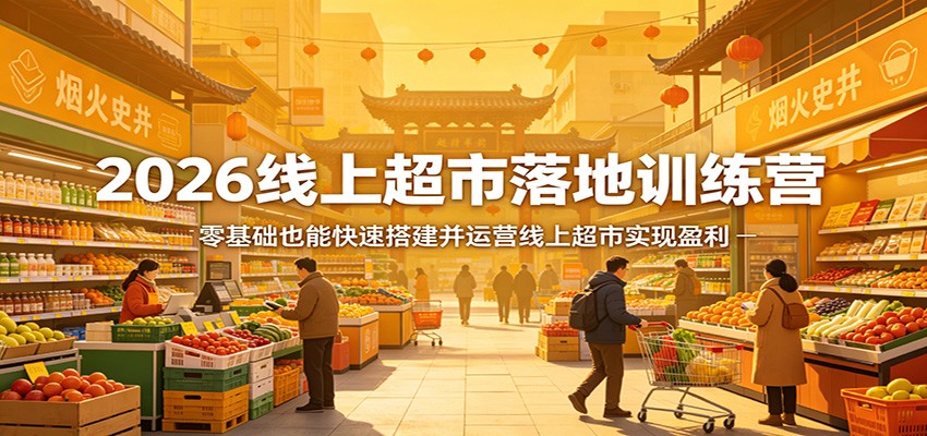 2026线上超市落地训练营，零基础也能快速搭建并运营线上超市实现盈利-68资源