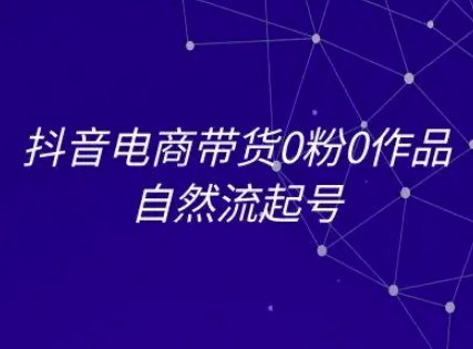 抖音电商带货0粉0作品自然流起号，抖音电商教程-68资源