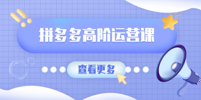 （14327期）拼多多高阶运营课：极致群爆款玩法，轻付费无尽复制，打造单品爆款之路-68资源