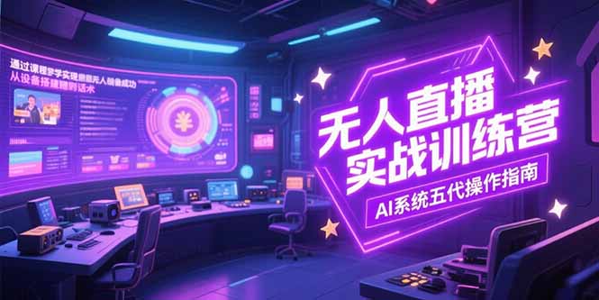 无人直播实操训练营，从设备搭建到话术，AI系统五代操作指南(7月更新-68资源