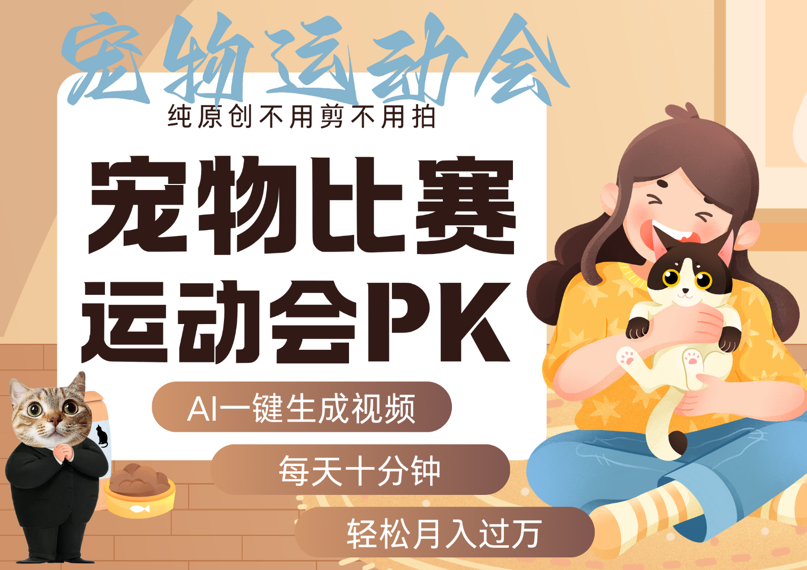 AI萌宠运动员跳水 射击 篮球 足球比赛 每天十分钟 附详细提示词文案库 代替做...-68资源
