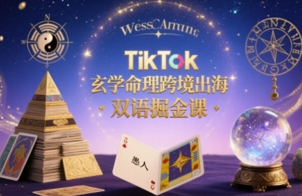 TikTok玄学命理跨境出海双语掘金课，手把手教你用命理知识精准直击海外用户痛点-68资源