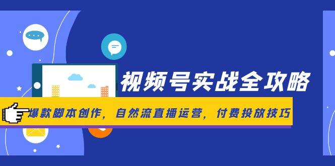 视频号实战全攻略，爆款脚本创作，自然流直播运营，付费投放技巧-68资源