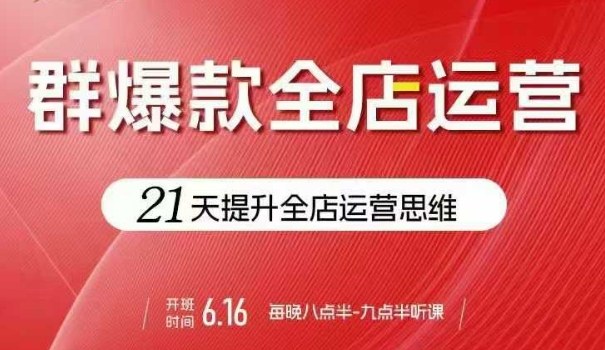 贾真电商群爆款全店运营，21天提升全店运营思维，起店、全店运营爆款不断-68资源