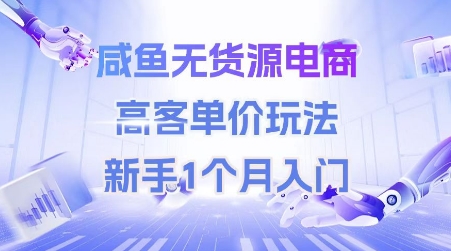 咸鱼无货源电商，高客单价玩法，新手1个月入门-68资源