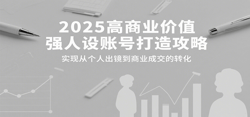 2025高商业价值强人设账号打造攻略，实现从个人出镜到商业成交的转化-68资源