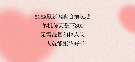2025最新网盘自撸玩法，单机每天稳下3张，无需流量和拉人头，一个人就可轻松矩阵，全网独一份【揭秘】-68资源