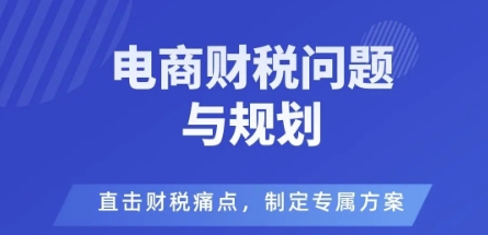 电商企业财税风险与规避，直击财税痛点，制定专属方案-68资源