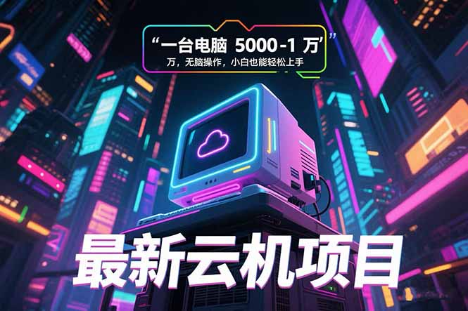 最新云机项目 一台电脑5000到10000 无脑操作小白也能轻松上手-68资源