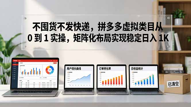 不囤货不发快递，拼多多虚拟类目从 0 到 1 实操，矩阵化布局实现稳定日入 1K-68资源