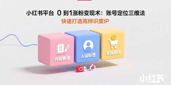 小红书平台0到1涨粉变现术：账号定位三维法，快速打造高辨识度IP-68资源