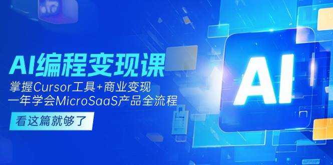 AI编程变现课：掌握Cursor工具+商业变现，一年学会MicroSaaS产品全流程-68资源