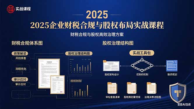 2025企业财税合规与股权布局的实战课程：财税合规与股权高效治理方案-68资源